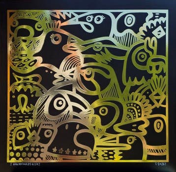 Kev Munday - Gold Birds - Limited Edition Print with Gold