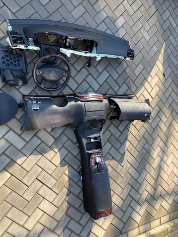 Mercedes W221 S600 uniek interieur dashboard VOL LEDER!, Gebruikt, Mercedes-Benz