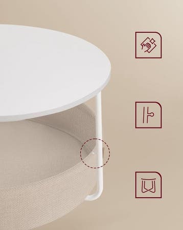 VASAGLE ronde Salontafel met opbergbak – diameter 75 cm -, Verzenden, Nieuw
