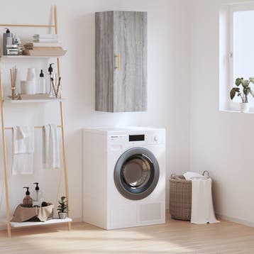 vidaXL Bovenkast 34,5x34x90 cm grijs sonoma eikenkleurig, Huis en Inrichting, Minder dan 50 cm, Verzenden, Nieuw, Minder dan 100 cm