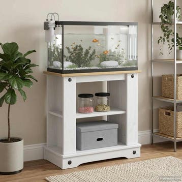 vidaXL Aquarium Stand CORONA Wit en Bruin 60 x 30 x 60 cm, Verzenden, Nieuw