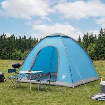 vidaXL Kamperen tent 2-persoons Blauw 185T Polyester met PU, Verzenden, Nieuw, Tot en met 2