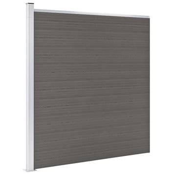 vidaXL Schutting 175x186 cm HKC grijs, Verzenden, Nieuw, Kunststof, 1 tot 2 meter
