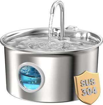 Drinkfontein Kat RVS | Tweedekansje | OP=OP, Ophalen of Verzenden, Zo goed als nieuw