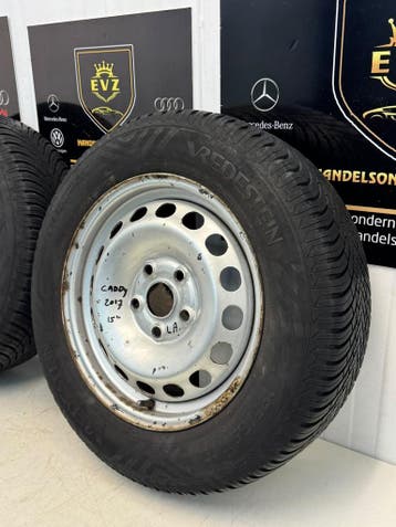 2 stuks 195/65R15 stalen velgen met All-Seasons VW Caddy, Gebruikt, 15 inch, Banden en Velgen, All Season