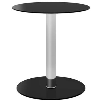 vidaXL Salontafel 40 cm gehard glas zwart, Verzenden, Nieuw, Glas