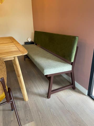 Eetkamer bank stof of leer wandbank met metalen frame, Verzenden, Nieuw