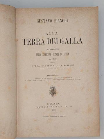 Gustavo Bianchi; E. Ximenes - Alla terra dei Galla