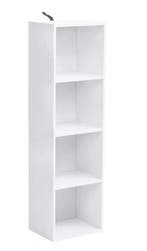 Boekenkast met 4 Vakken – Witte Houten Staande Opbergkast, Verzenden, Nieuw