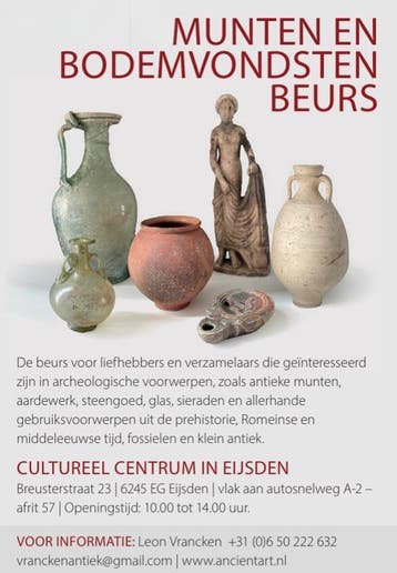 Archeologie, munten en Antiekbeurs 4 oktober 2026, Antiek en Kunst