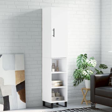 vidaXL buffetkast 34,5x34x180 cm bewerkt hout wit, Huis en Inrichting, Kasten | Buffetkasten, Minder dan 50 cm, Verzenden, Nieuw