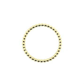 Gouden aanschuifring met bolletjes, Sieraden, Tassen en Uiterlijk, Ringen, Gebruikt, 19 tot 20, Ophalen of Verzenden, Dame