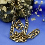 Gouden Figaro schakelketting, Ophalen of Verzenden, Gebruikt, Overige kleuren, Goud