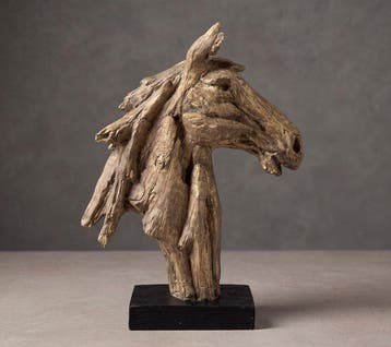 Beeld, Exclusief sculptuur van een paardenhoofd 50 cm / 3.85