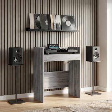 vidaXL DJ Tafel Grijs Sonoma 82 x 45 x 102 cm Bewerkt hout, Muziek en Instrumenten, Verzenden, Nieuw