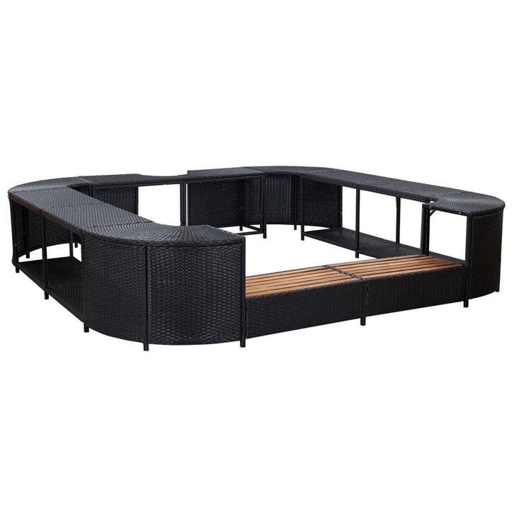 vidaXL Spa-ombouw vierkant 268x268x55 cm poly rattan zwart, Tuin en Terras, Zwembad-toebehoren, Nieuw, Verzenden