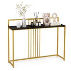 LIVSK Imitatiemarmeren Consoletafel - 120 cm - Gouden Metale, Verzenden