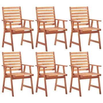 vidaXL Tuinstoelen 6 st massief acaciahout, Verzenden, Nieuw, Hout