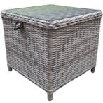 Toscane XL bijzettafel 50x50xH46 cm wit grijs, Tuin en Terras, Ophalen of Verzenden, Nieuw, Wicker