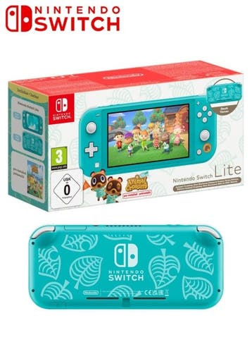 Nintendo Switch Lite Turquoise Animal Crossing Edition in..., Spelcomputers en Games, Ophalen of Verzenden, Zo goed als nieuw
