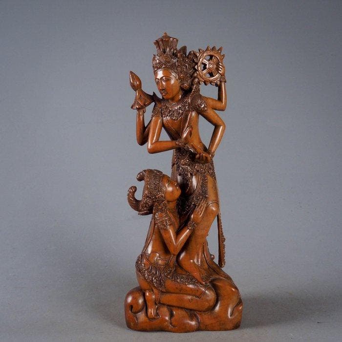 Kresna en Arjuna - Bali Indonesië, Antiek en Kunst, Kunst | Niet-Westerse kunst