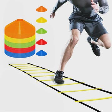 Agility Ladder & Voetbal Trainingscones Set voor Snelheid, W, Verzenden, Nieuw