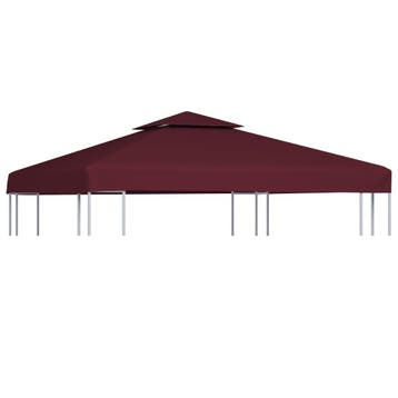 vidaXL Prieeldak 2-laags 3x3m 310 g/m² bordeaux, Verzenden, Nieuw