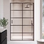 Douchewand Calgary 120 x 190 cm Zwart Belijning Glas 8 mm, Verzenden, Nieuw, Douche