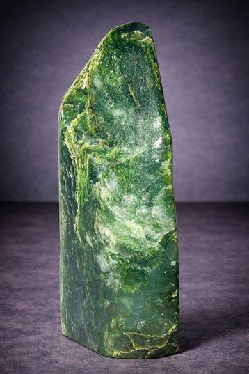 Verzamelaars nefrietjade staande sculptuur – Bosgroene