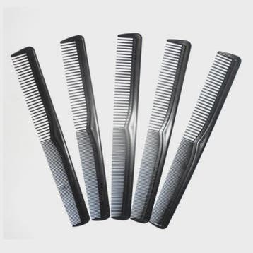 5x Carbon Fiber Kapperskam - Brede Tanden voor Styling & Hit, Sieraden, Tassen en Uiterlijk, Verzenden, Nieuw