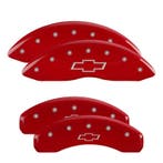 MGP 4 Caliper Covers Engraved F & R Bowtie Red Finish Silver, Ophalen of Verzenden, Nieuw