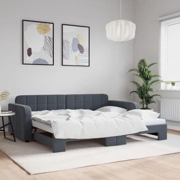vidaXL Slaapbank met onderschuifbed 90x200 cm fluweel, 90 cm, Eenpersoons, Verzenden, Nieuw