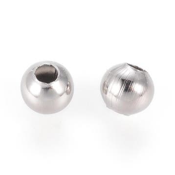 50 x RVS 304 holle metalen kralen 6 x 5 mm – gat 2,4 mm, Hobby en Vrije tijd, Ophalen of Verzenden, Nieuw, Kraal