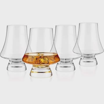 Set van 4 Kristallen Whiskey Proefglazen - 270ml Loodvrij Gl, Antiek en Kunst, Verzenden