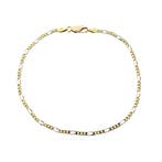 Bicolor gouden Figaro schakelarmband, Ophalen of Verzenden, Gebruikt, Overige kleuren, Goud