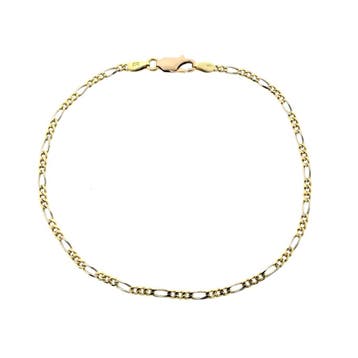 Bicolor gouden Figaro schakelarmband, Ophalen of Verzenden, Gebruikt, Overige kleuren, Goud