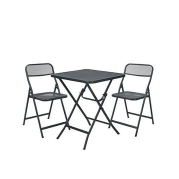 Bistroset | Gardalux | 3-delig (Inklapbaar, Staal, Grijs), Verzenden, Nieuw
