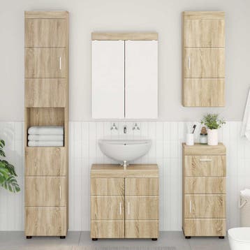 vidaXL Badkamer wandkast TULUM Sonoma Eiken 37 x 24,5 x 86, Verzenden, Nieuw