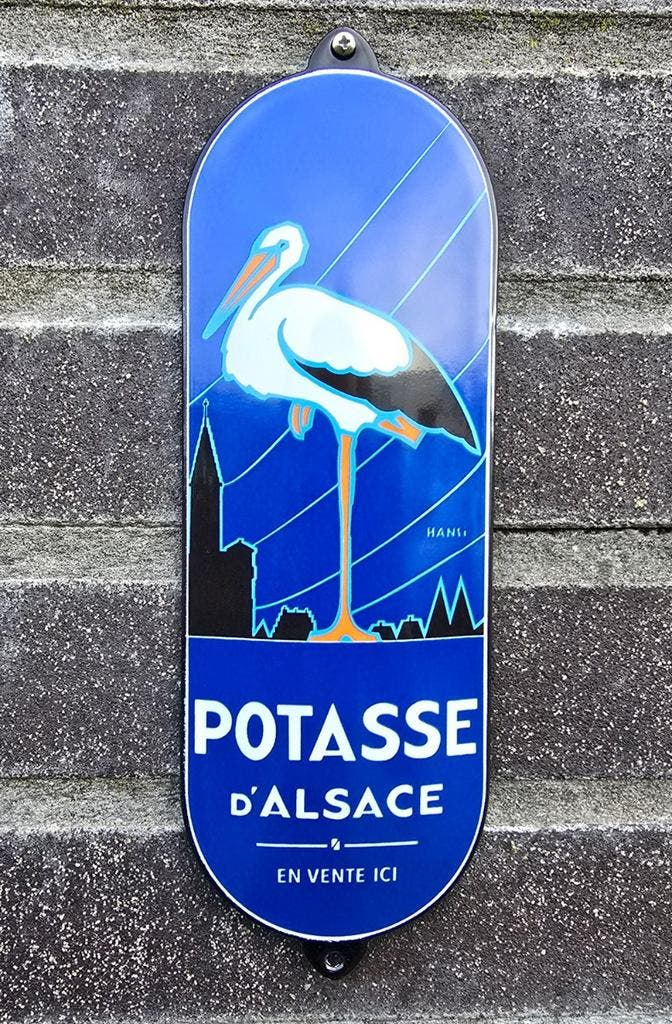 Emaille deurpost bordje Potasse D'Alsace, Verzamelen, Merken en Reclamevoorwerpen, Verzenden