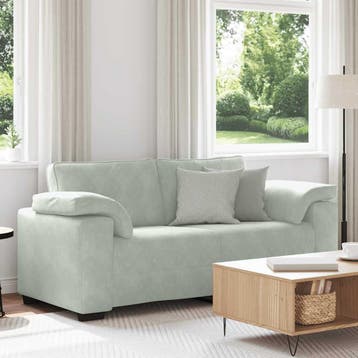 vidaXL Loveseat bank 180x77x82 cm fluweel lichtgrijs, Verzenden, Nieuw, Stof