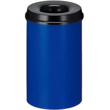 Afvalbak | Metaal | Blauw/Zwart | 20L | Open | Vlamdovend |, Verzenden, Nieuw in verpakking