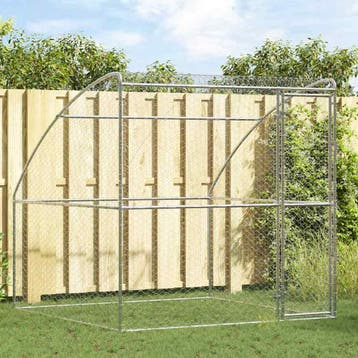 vidaXL Hondenhok zilver 2 x 2 x 2 m Verzinkt staal, Verzenden, Nieuw