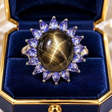Zonder minimumprijs - Ring Zilver - 17.33ct. tw. Stersaffier, Nieuw