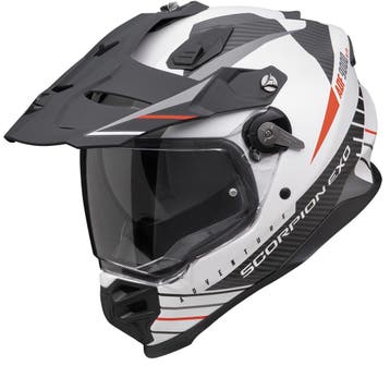 Scorpion ADF-9000 Air Feat Mat Wit Zwart Rood Adventure Helm, Nieuw met kaartje, Overige merken, Heren, Offroadhelm