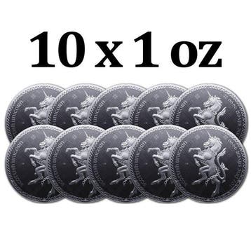 Niue. 2 Dollars 10 x 2023 1oz $2 NZD Niue Scottish Unicorn