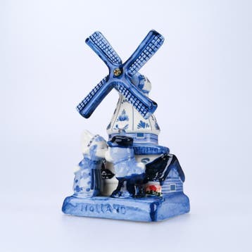 Stellingmolen kuspaar 10 cm Holland - delftsblauw, Ophalen of Verzenden, Nieuw