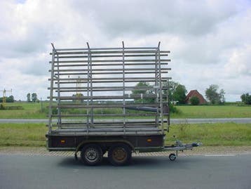 Wegvast tandemas met glasresteel afm. 300x130x240cm 2000kg, Auto diversen, Ophalen, Gebruikt