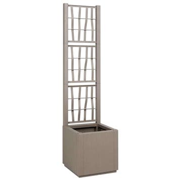 vidaXL Tuindruppel met Trellis Licht Bruin 36 x 36 x 140 cm, Verzenden, Nieuw, Minder dan 60 cm, 60 cm of meer