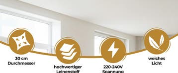 Plafondlamp Zwart Stof ø30cm (Lampen, Interieur), Verzenden, Nieuw