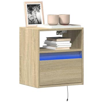 vidaXL Tv-wandmeubel met LED-verlichting 41x31x45 cm sonoma, Huis en Inrichting, Kasten | Televisiemeubels, Verzenden, Nieuw, Overige houtsoorten